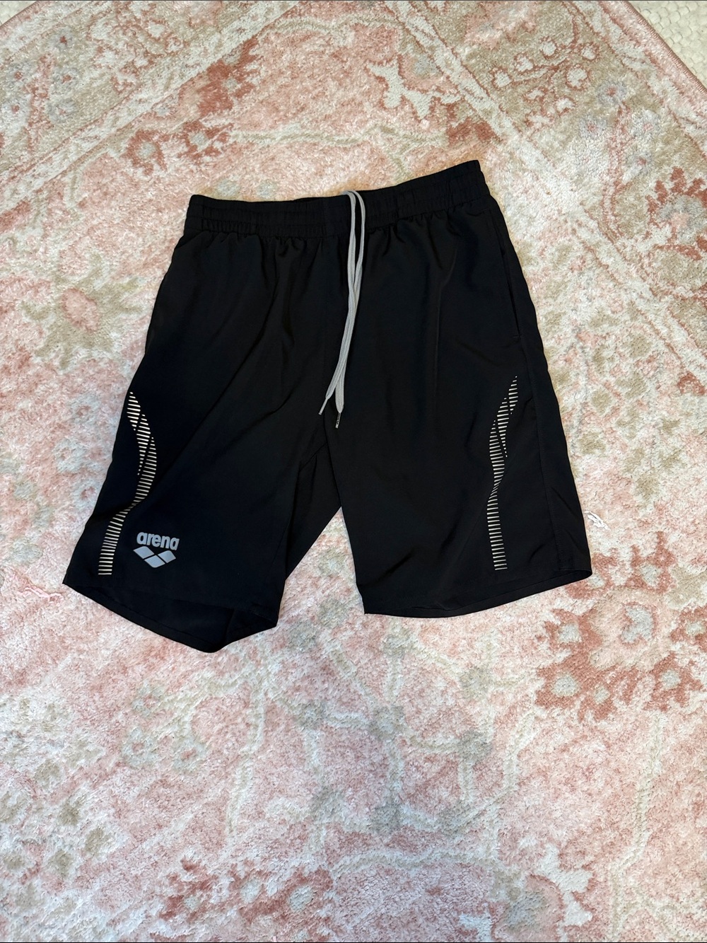 Arena Team Line  Black Athletic Shorts with Gray Drawstring